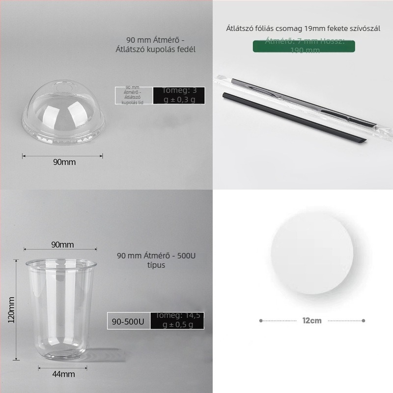 Egyszer használatos PET pohár lapos tetővel, ovális alak, 301–400 ml kapacitás, testre szabható nyomtatás