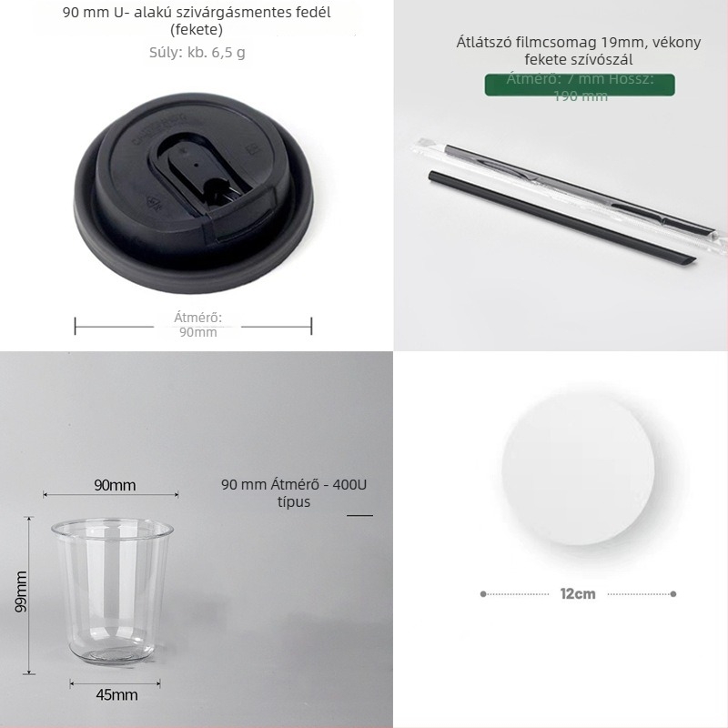 Egyszer használatos PET pohár lapos tetővel, ovális alak, 301–400 ml kapacitás, testre szabható nyomtatás