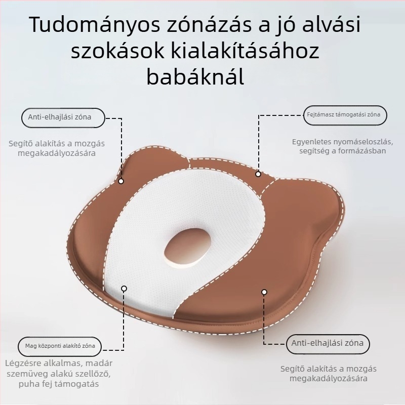 Újszülött fejformázó párna memóriahabból — a fej alakjának korrekciója, medve alakú vagy barázda alakú