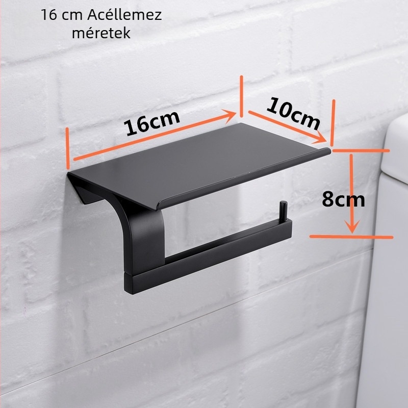 WC papírtartó 304 rozsdamentes acélból, elektroplatált felülettel, Anchensen márka, modern minimalista stílus
