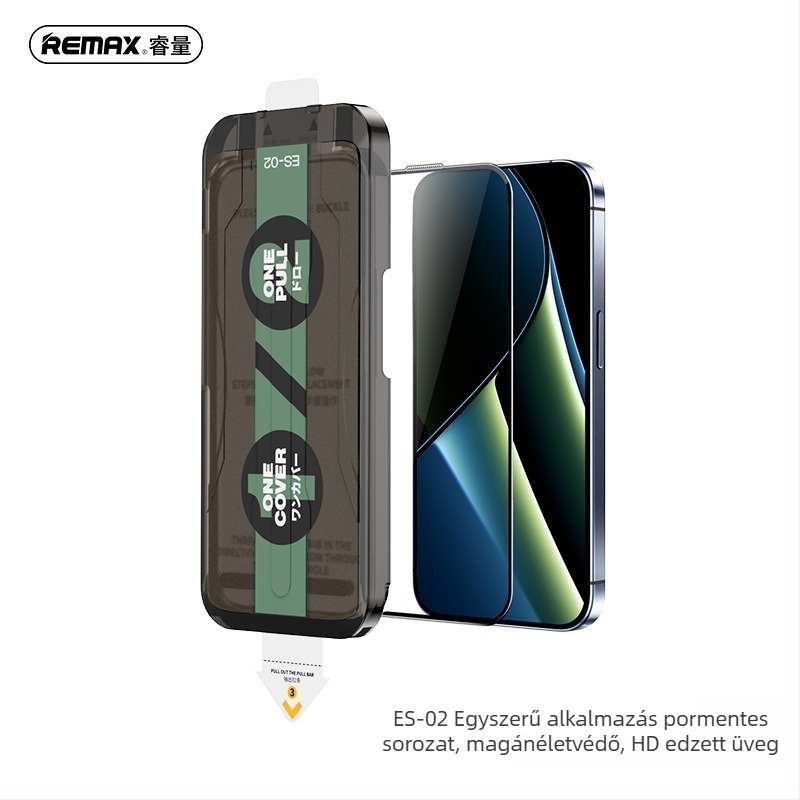 Remax edzett üveg képernyővédő, elülső verzió, Es-01/Es-02, HD élesség, iPhone