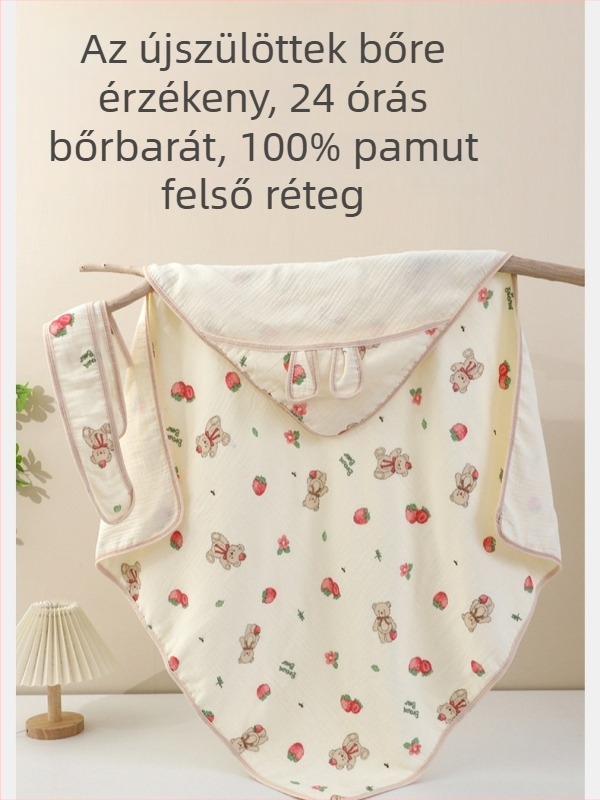 100% pamutból készült újszülött swaddle takaró, egész éves használatra, sétákhoz tavasszal és ősszel, A osztályú biztonság