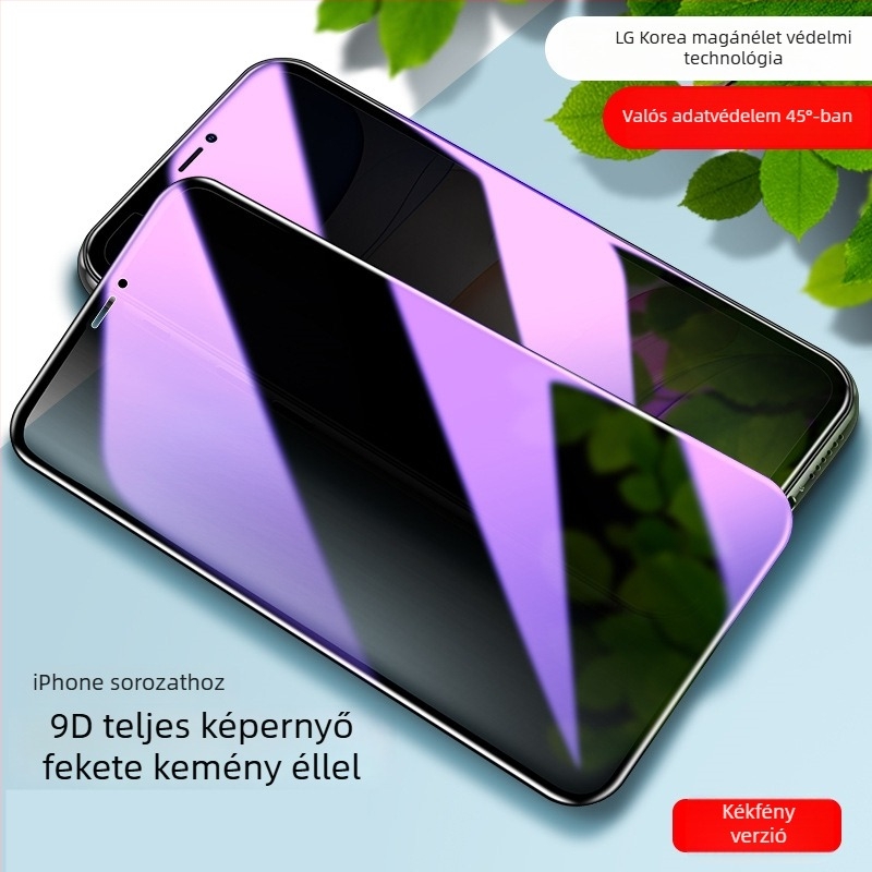 iPhone 14 Pro Max előlapos edzett üveg képernyővédő – Anti-Spy, Anti-kék fény, Teljes képernyőfedettség