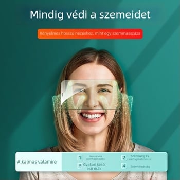 Tempered üveg képernyővédő az iPhone 14, 14 Pro, 14 Pro Max és 13 Pro Max előtti képernyőhöz — HD élesség, ujjlenyomat-mentes, anti-kékfény, automatikus javítás