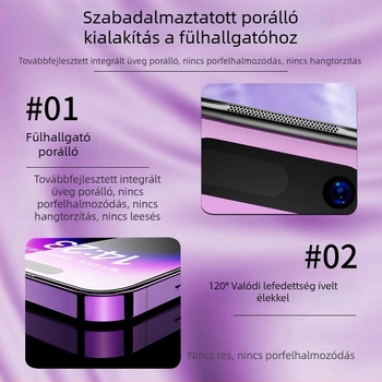 Edzett üveg kijelzővédő iPhone 17 Pro Maxhoz, elektroplasztált felület, ultra-tiszta, pormentes, anti-peep, ujjlenyomat-mentes