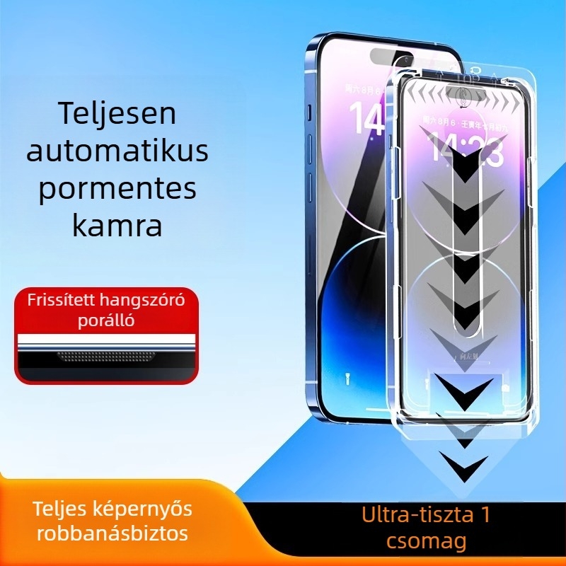 Edzett üveg kijelzővédő iPhone 17 Pro Maxhoz, elektroplasztált felület, ultra-tiszta, pormentes, anti-peep, ujjlenyomat-mentes