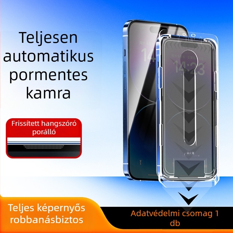 Edzett üveg kijelzővédő iPhone 17 Pro Maxhoz, elektroplasztált felület, ultra-tiszta, pormentes, anti-peep, ujjlenyomat-mentes