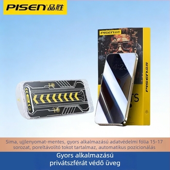 Pingsheng Anti-Spy edzett üveg előlapi kijelzővédő iPhone 15–17-hez – HD, teljes képernyő