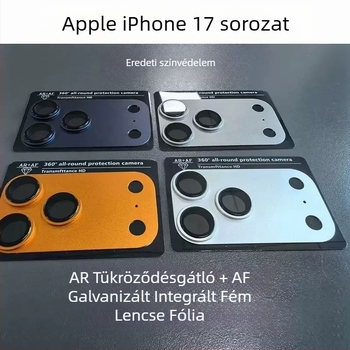 iPhone 17 Pro Max fémes matt objektív pajzs AR+AF antireflexiós filmmel, integrált védelem