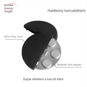 Erős mágneses alap LED reflektor tartóhoz; gumírozott bevonat, NdFeB mágnesek, vas alkatrészek; márka Star Knight, modell NPHA-, univerzális kompatibilitás