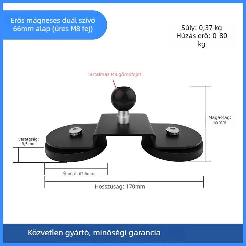 Erős mágneses alap LED reflektor tartóhoz; gumírozott bevonat, NdFeB mágnesek, vas alkatrészek; márka Star Knight, modell NPHA-, univerzális kompatibilitás