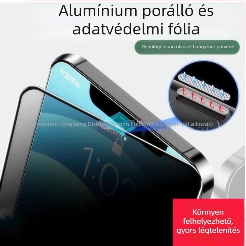 28° betekintésvédelmi edzett üveg kijelzővédő iPhone 17 Pro, 15 Pro, 14 és 16 Pro számára, csomagolt, ütésálló, HD