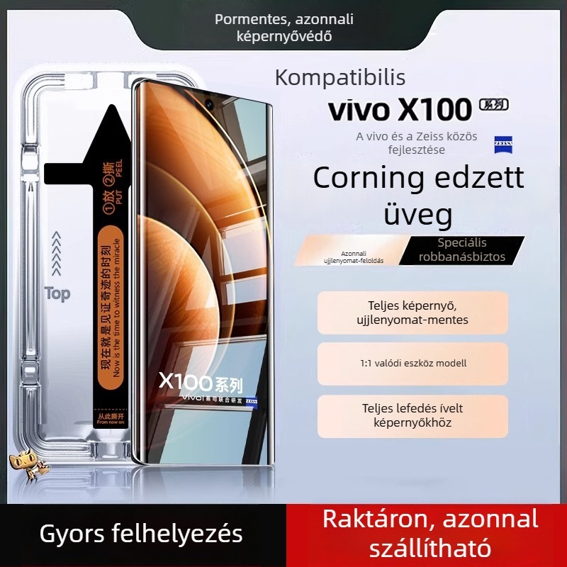 Ujjlenyomat-mentes edzett üveg kijelzővédő vivo X100, X100 Pro és X90 Pro