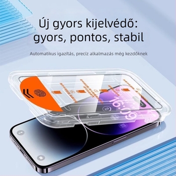 Edzett üveg kijelzővédő iPhone 14 Pro Maxhoz — HD élesség, ütésálló, porálló, ujjlenyomat-mentes, privát nézet