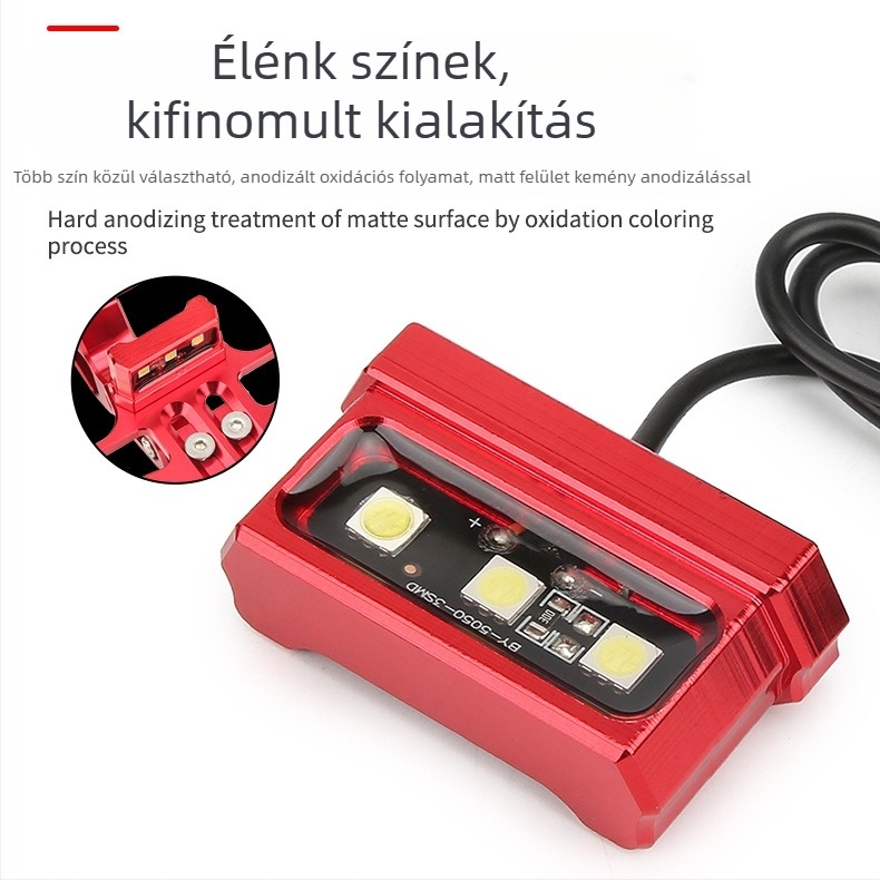 Motorkerékpár hátsó lámpa CNC alumínium ötvözet rendszámtábla kerettel, 12V