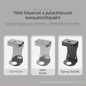 304 rozsdamentes acél szappanadagoló tartó, falra szerelhető, fúrás nélkül, anti-lopás, kézi nyomás működés, teherbírás 100 kg