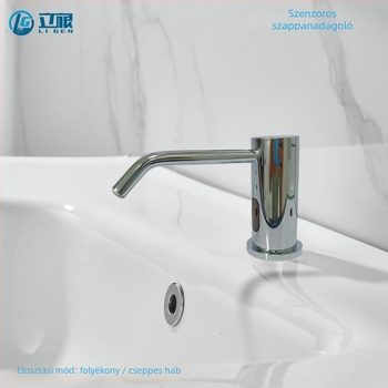 Mosdóhoz automata szenzoros szappanadagoló – infravörös szenzor, réz, elektroplakálás, modern minimalista stílus