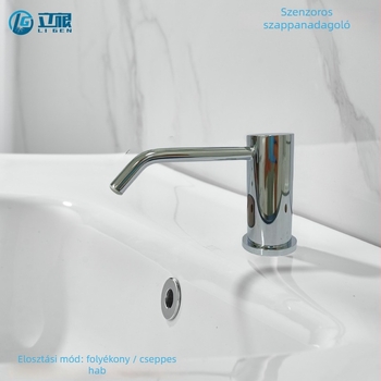 Mosdóhoz automata szenzoros szappanadagoló – infravörös szenzor, réz, elektroplakálás, modern minimalista stílus