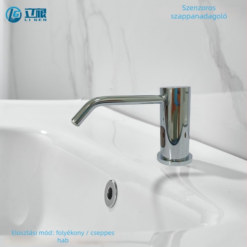 Mosdóhoz automata szenzoros szappanadagoló – infravörös szenzor, réz, elektroplakálás, modern minimalista stílus