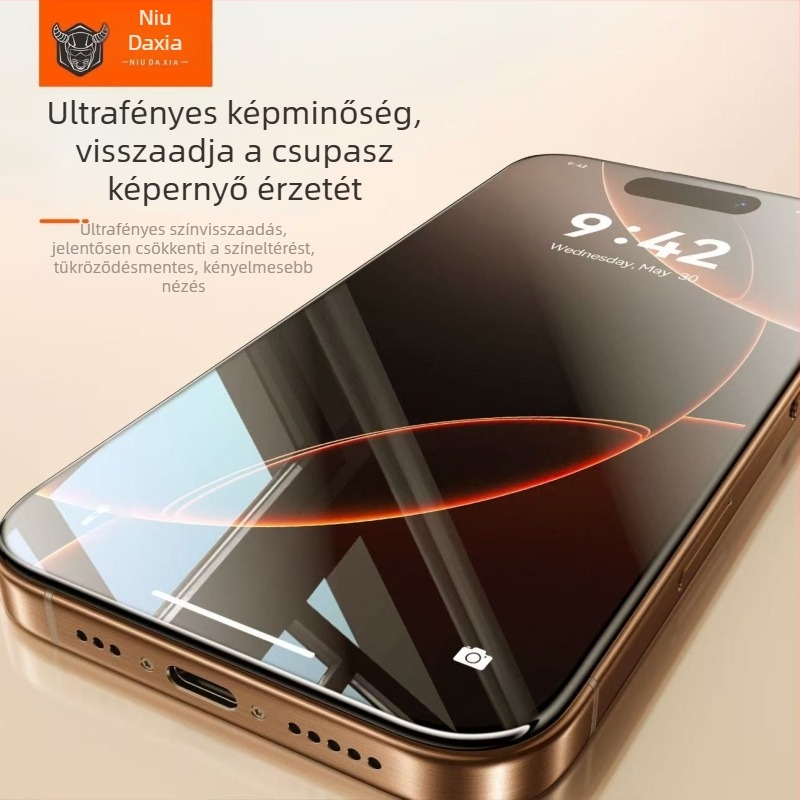 Cow Hero Corning üveg edzett képernyővédő, teljes fedés, 360° magánélet védelem, HD, ujjlenyomat-mentes, iPhone 16/17 Pro