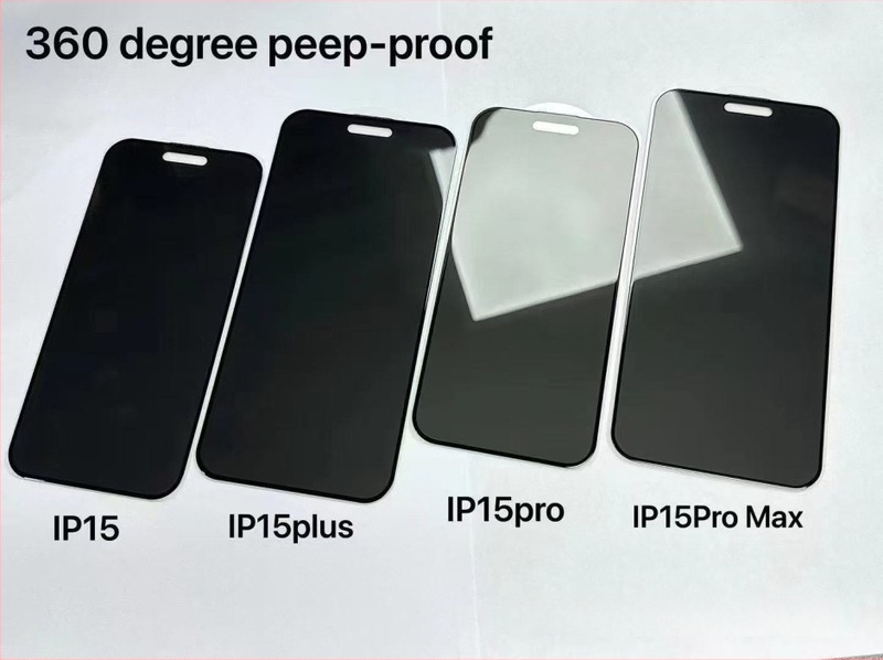 Adatvédelmi edzett üveg kijelzővédő iPhone 13–16 készülékekhez, 360°