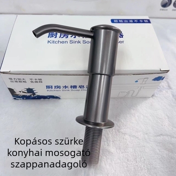 Rozsdamentes acél 304 anyagú mosogatószer-adagoló a mosogatóhoz kiegészítő csővel – kézi nyomású adagolás