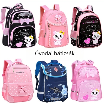 Óvoda gyerek hátizsák görbített vállpántokkal, Oxford anyag, lélegző, vízálló, kopásálló, nylon bélés, anime karikatúra minta