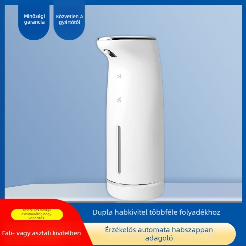 Habos kézfertőtlenítő adagoló automatikus szenzorral, falra szerelhető, érintésmentes, PC+ABS, 315 g, modern minimalist design