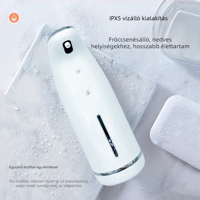 Habos kézfertőtlenítő adagoló automatikus szenzorral, falra szerelhető, érintésmentes, PC+ABS, 315 g, modern minimalist design