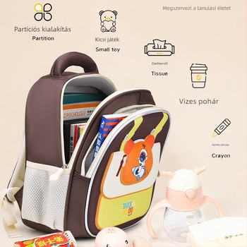 Új stílusú gyerek hátizsák gerincvédővel és tehercsökkentő, könnyű, óvodába és általános iskolába, uniszex