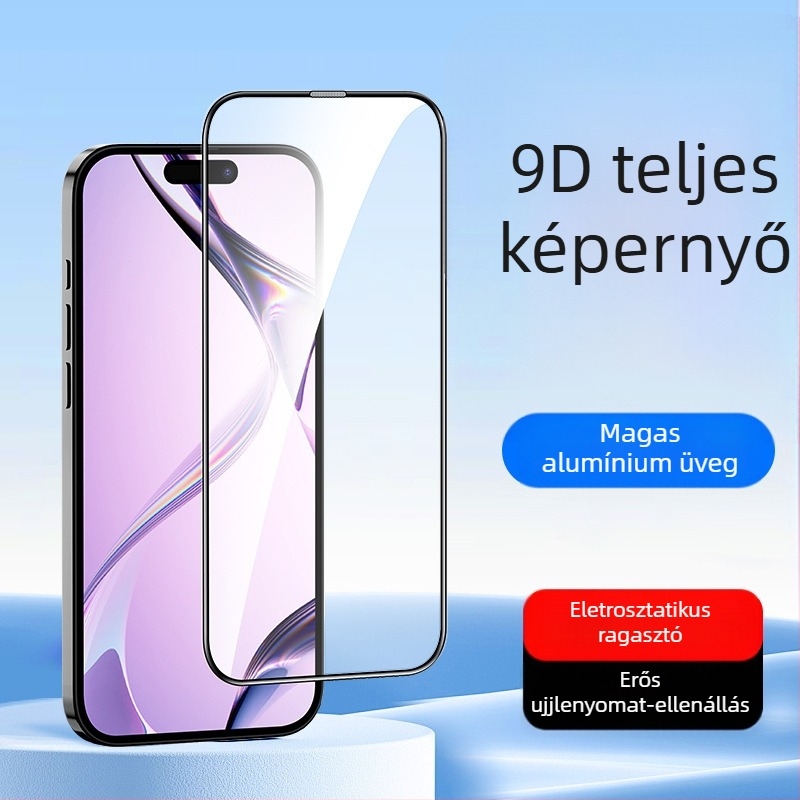 Apple előlapi edzett üveg kijelzővédő – HD felbontású, ujjlenyomat-mentes, nem teljes lefedettség