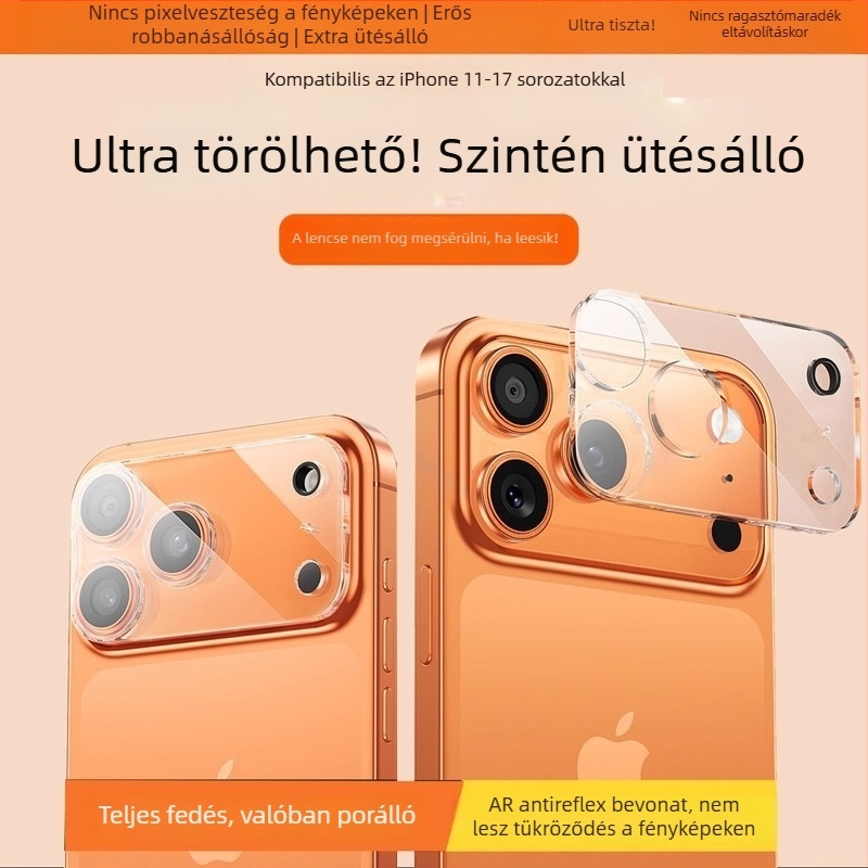 iPhone hátsó kamera védő — Márka YOT, Edzett üveg, Teljes lefedettség, Kompatibilis iPhone 12, 14, 13