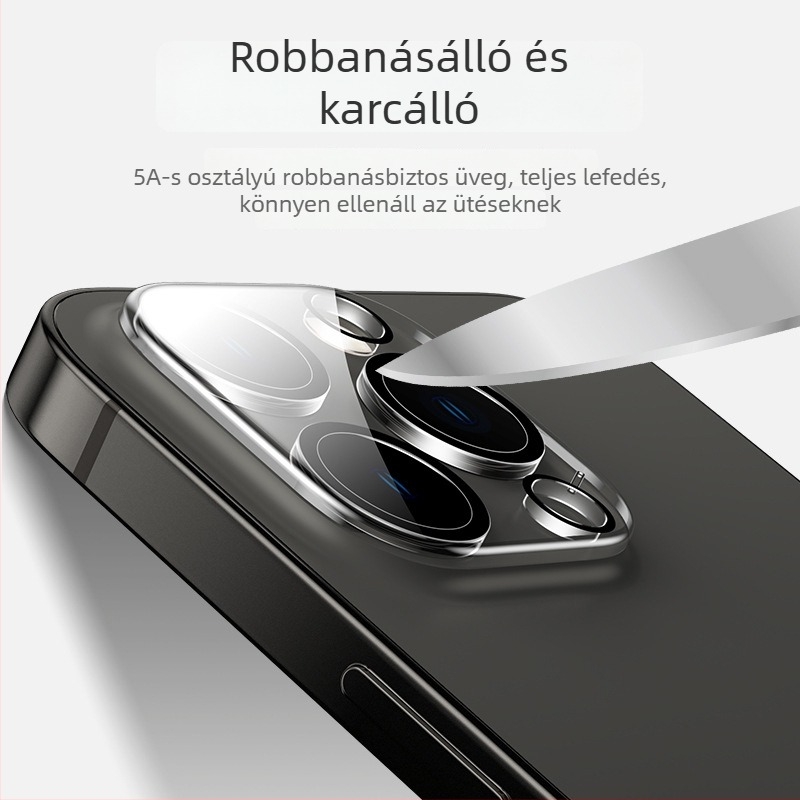 iPhone hátsó kamera védő — Márka YOT, Edzett üveg, Teljes lefedettség, Kompatibilis iPhone 12, 14, 13