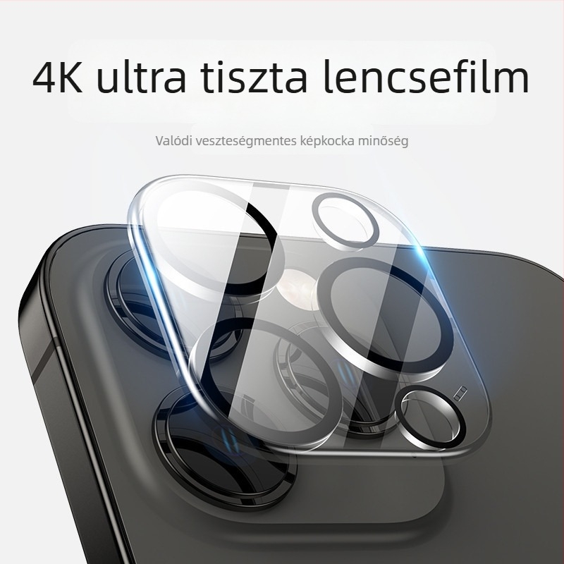 iPhone hátsó kamera védő — Márka YOT, Edzett üveg, Teljes lefedettség, Kompatibilis iPhone 12, 14, 13