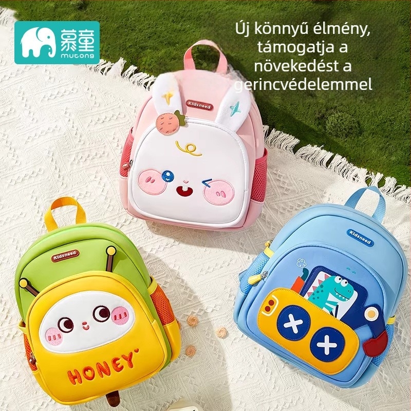 Óvodai nyuszis hátizsák, uniszex, 3 éveseknek, névtáblával, kimozdulásokhoz