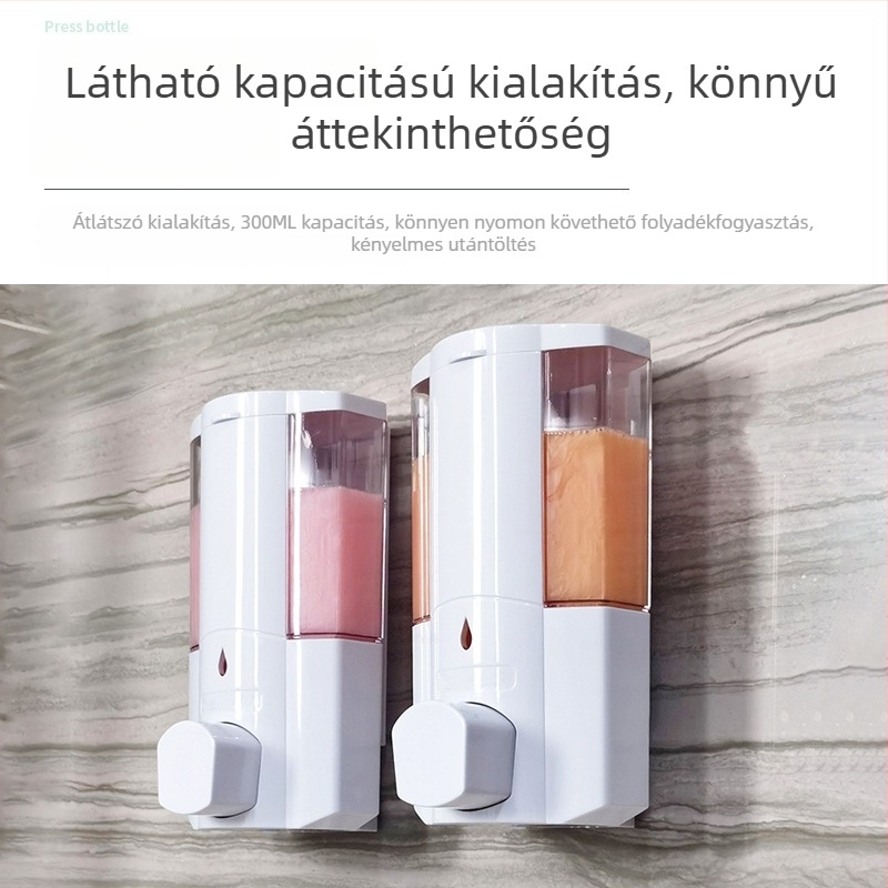 Fali szappanadagoló, kézi nyomású működés, műanyag, modern minimalista stílus, márka: Happy to play