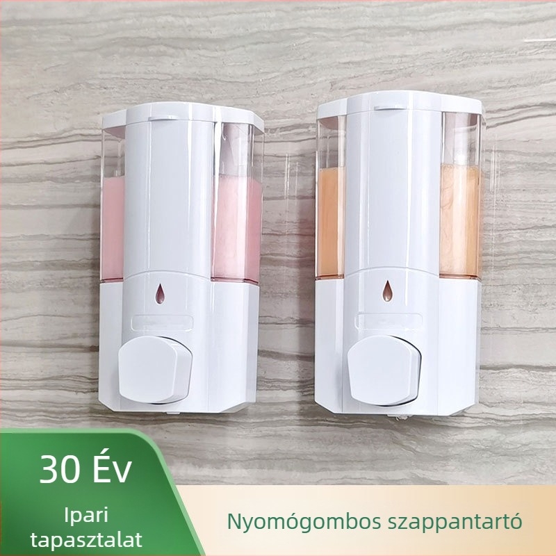 Fali szappanadagoló, kézi nyomású működés, műanyag, modern minimalista stílus, márka: Happy to play