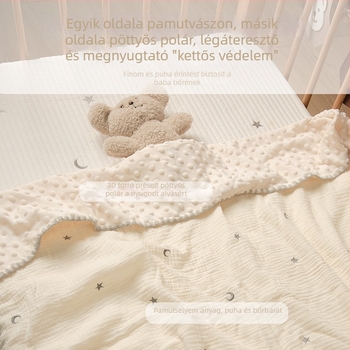 Pamut plüss babatakaró csecsemőknek és gyerekeknek, babakocsi takaró