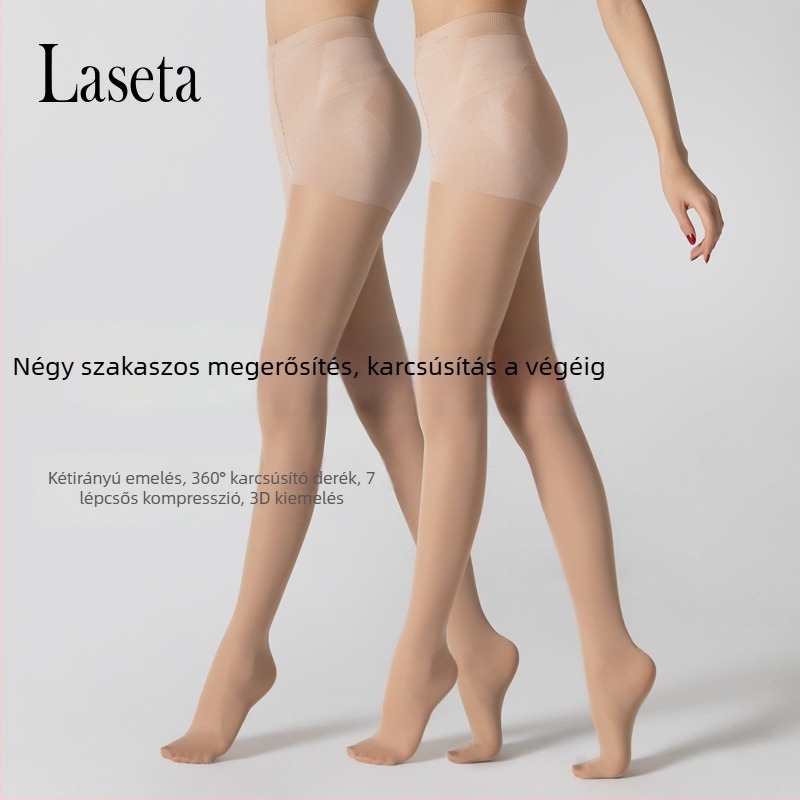 30D harisnyanadrág fenékemelő és deréktáji formázás, anti-szaggolás, izzadtság elnyelés, core-spun nylon 70–80%