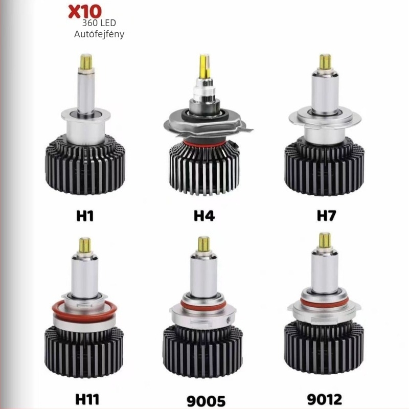 Autó LED fényszóró X10 (60W páranként, 12V, IP68, 8000 lm, 50 000 óra)