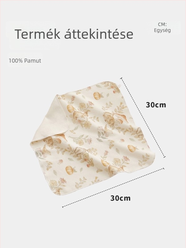 Újszülött nyálkendő, 100% pamut, osztály A, uniszex, négyzetes törölköző