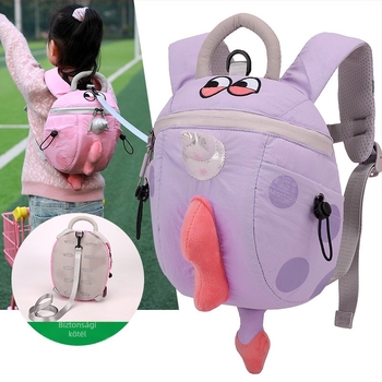 Óvodai dinoszaurusz mintás hátizsák, uniszex, Oxford anyagból, lélegző és antibakteriális, belső nylon bélés, ívelt vállpántok, 3–6 éveseknek
