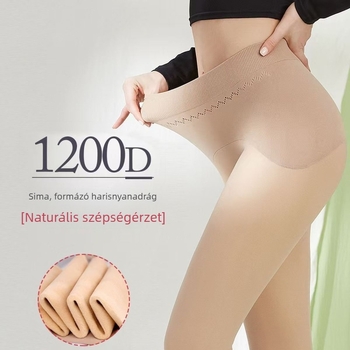 Őszi–téli, magas elasztikusságú fleece-beléssel, varrás nélküli harisnyanadrág, ágyékrészben Apple-stílusú csípőformázás, természetes hatású lábak nude felülettel