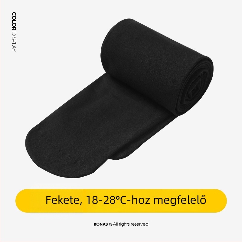 Baonas fekete bársonyos 80D harisnyanadrág – sokoldalú, karcsúsító hatás, tavasz–őszi időszakra