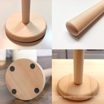 Fából készült papírtörlő tartó – kerek asztali tároló, csúszásmentes talp, Yanglin Wood Art, modern egyszerű stílus