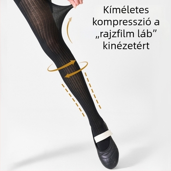 AMUSUVE női harisnya mikró-átlátszó függőleges csíkokkal (80–90% pamut, vékony, antibakteriális, nedvszívó)