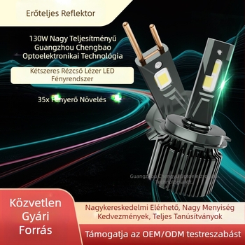 LED fényszóró izzók, H1/H4/H7/H11/9005/9006/9012 kompatibilis, 130W / pár, 12V, IP68, 50000 óra élettartam, 5000–11000 lm