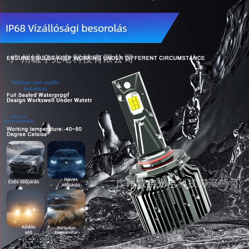 LED fényszóró izzók, H1/H4/H7/H11/9005/9006/9012 kompatibilis, 130W / pár, 12V, IP68, 50000 óra élettartam, 5000–11000 lm