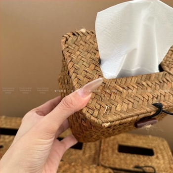 Rattan fonású papírzsebkendőtartó, modell SL, vízálló, kompatibilis a levehető papírzsebkendőkkel