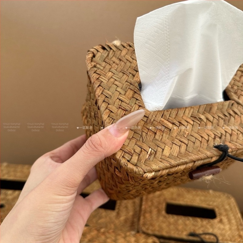 Rattan fonású papírzsebkendőtartó, modell SL, vízálló, kompatibilis a levehető papírzsebkendőkkel